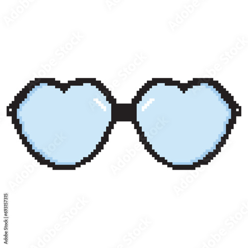 Pixelated colored eyeglasses icon Vector