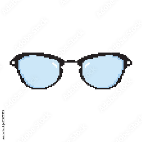Pixelated colored eyeglasses icon Vector