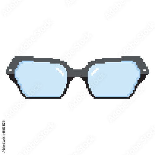 Pixelated colored eyeglasses icon Vector