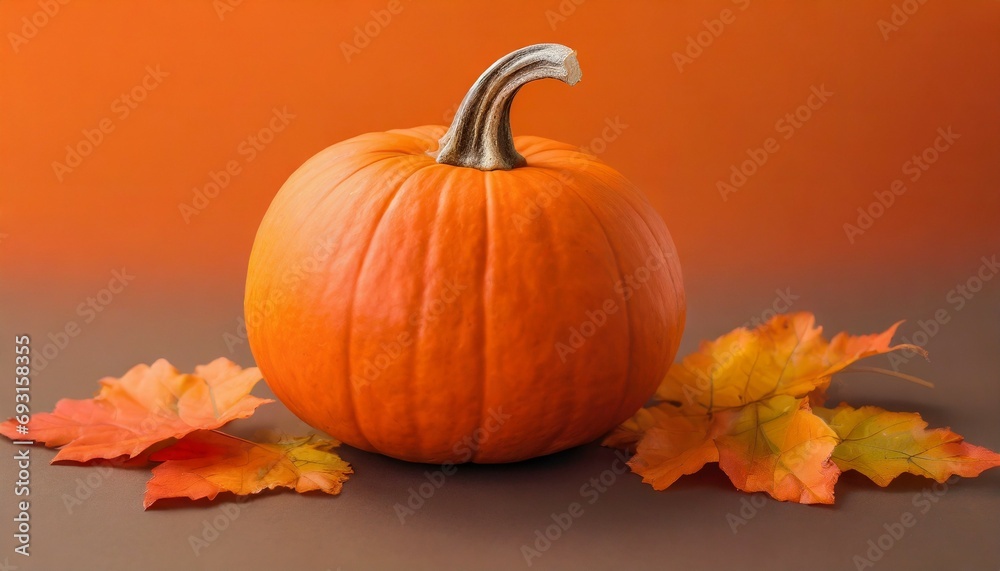 autumn orange pumpkin on an orange background