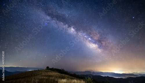 landscape with milky way galaxy night sky with stars © Wayne