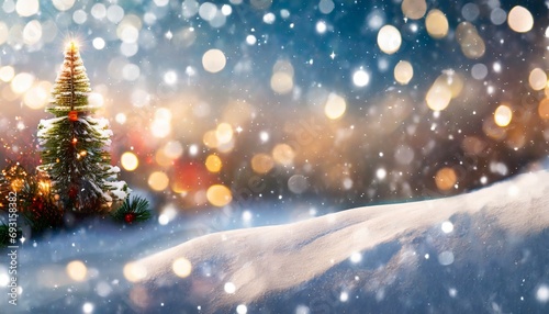 magic winter landscape at christmas time panorama banner background © Wayne