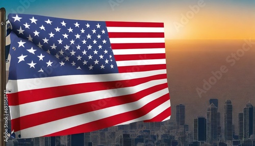 us flag with cut out background