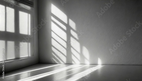 natural organic shadow from window in room overlay on silver grey abstract texture background light and shadow effect simple and minimal for your design or any purposes