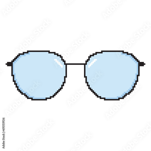 Pixelated colored eyeglasses icon Vector