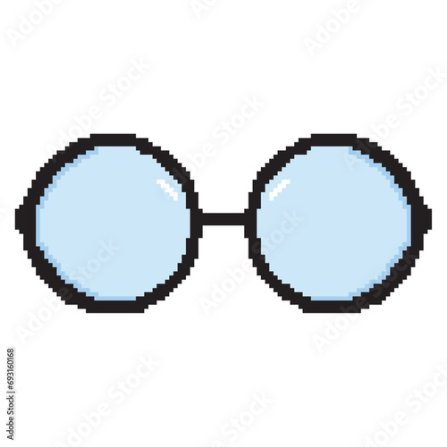 Pixelated colored eyeglasses icon Vector