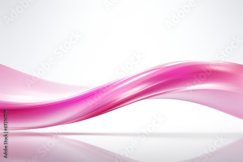 A Delicate Pink Wave Flowing Against a Clean White Background