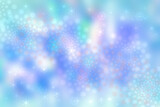 Abstract blurred festive delicate winter christmas or Happy New Year background with shiny blue green and white bokeh lighted circles stars. Space for your design. Card concept.