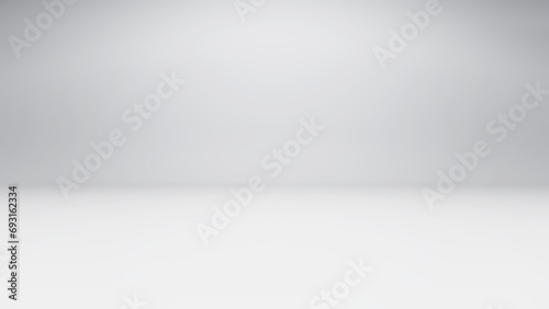 Empty white studio background. Design for displaying product. 3D rendering.