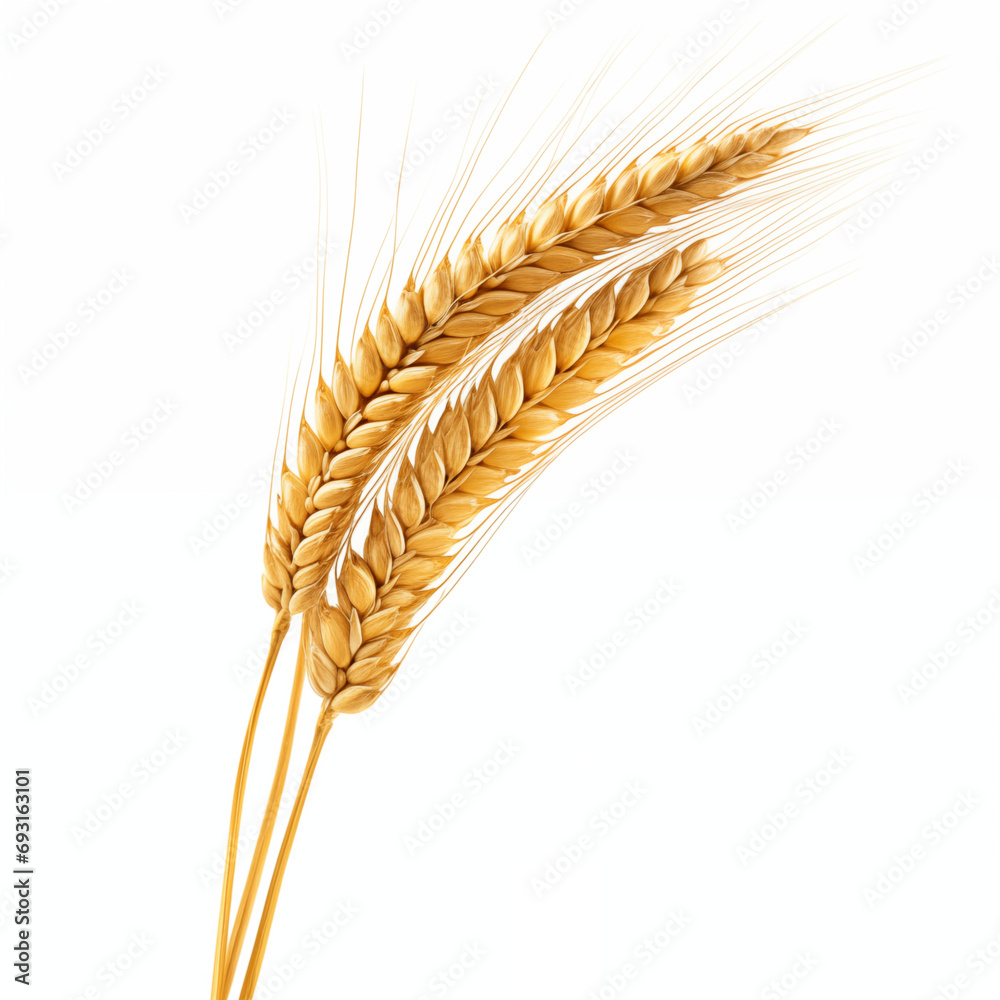 Close up of wheat isolated background
