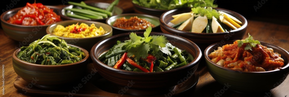 Vibrant wedding banquet table with diverse cultural dishes celebrating love and unity through food.