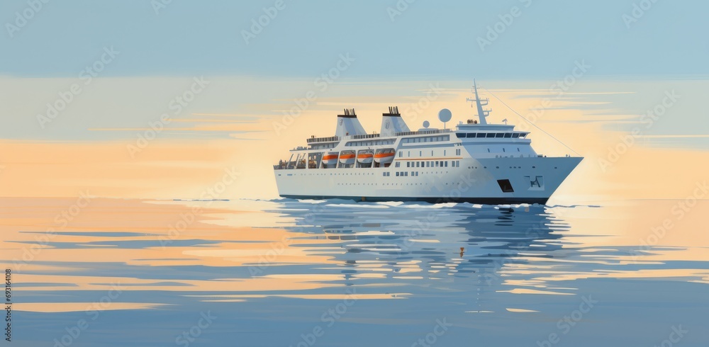 a cruise ship traveling through calm waters