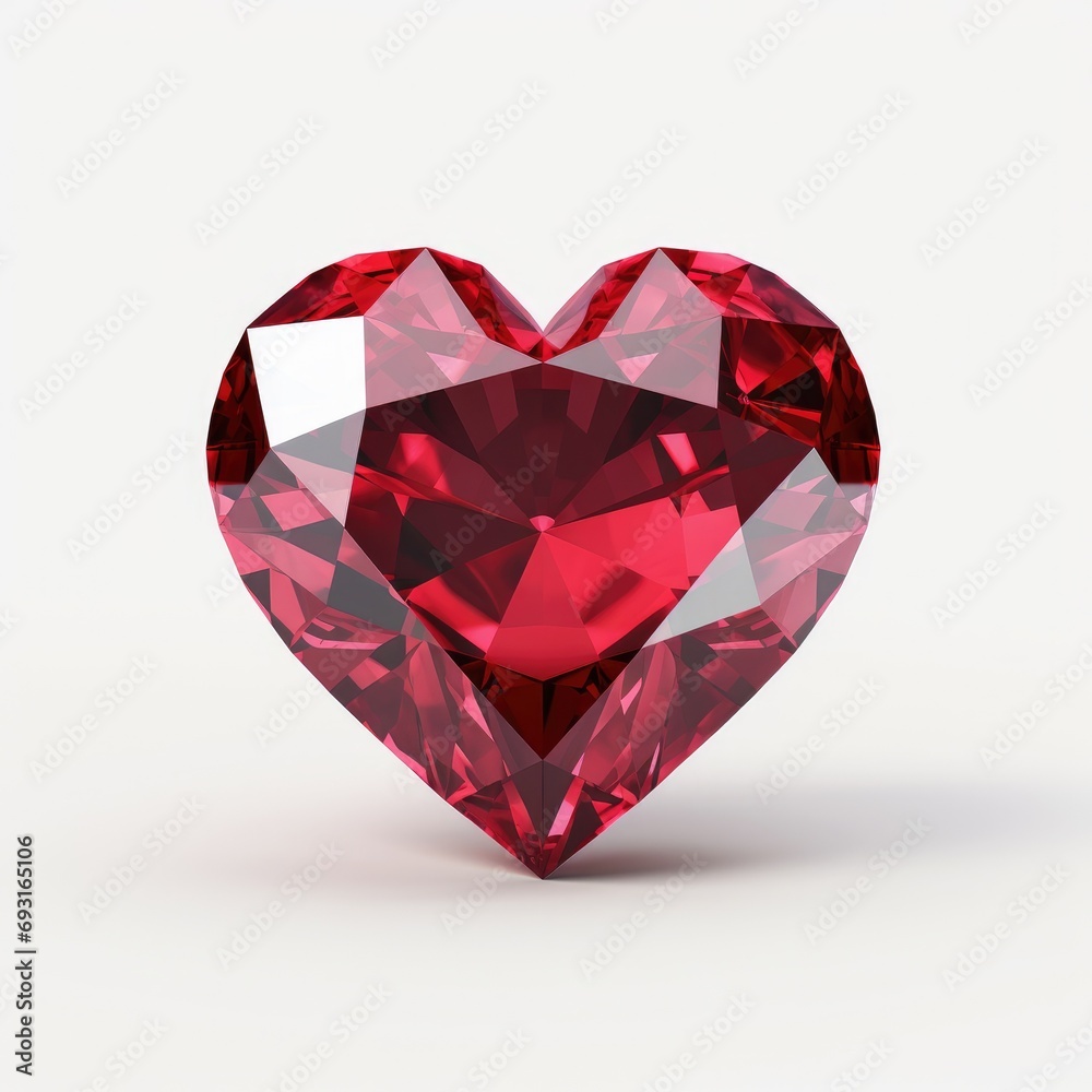 a heart shaped ruby diamond on a white background a heart shaped ruby diamond on a white background