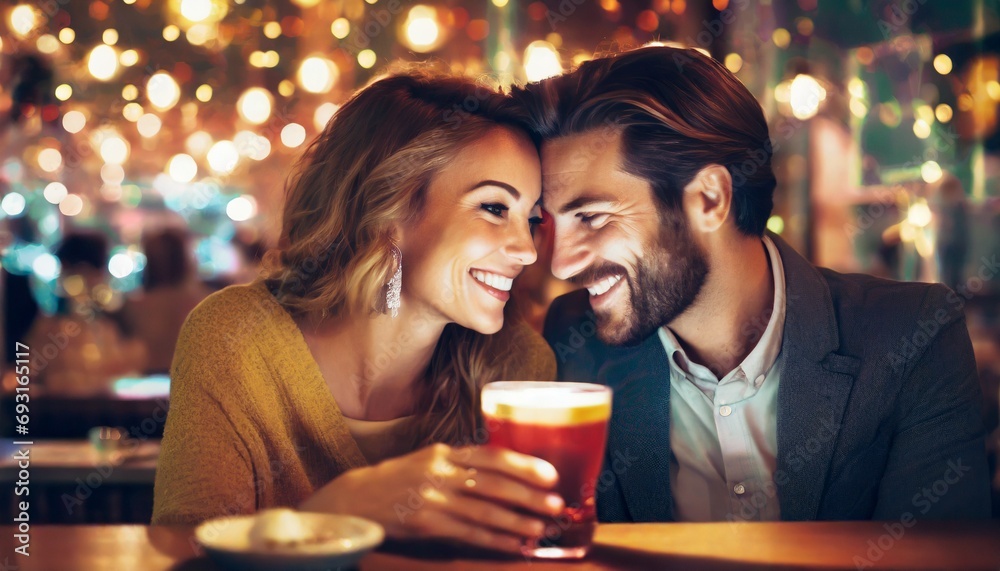 Couple dating at a Bar Couple dating at a Bar