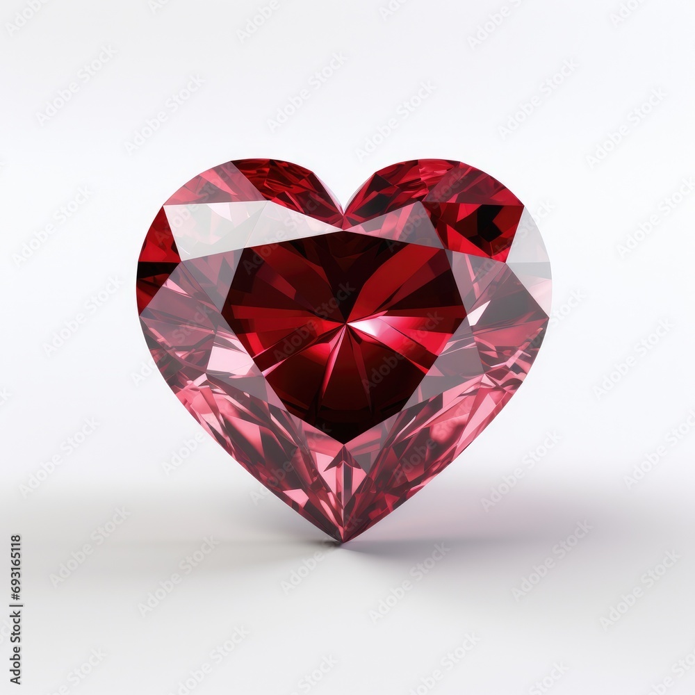 a heart shaped ruby diamond on a white background