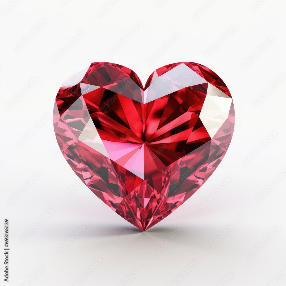 a heart shaped ruby diamond on a white background a heart shaped ruby diamond on a white background