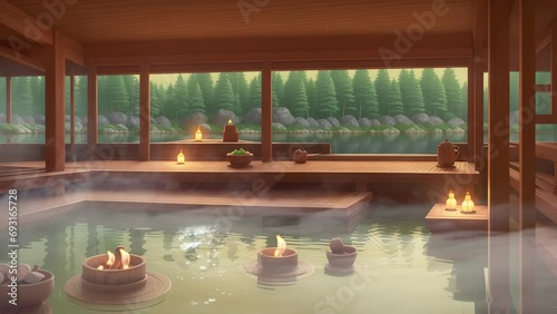relax in the onsen pool photo