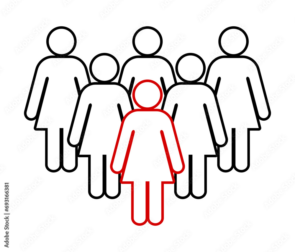 Symbol, ikona kobiet. Plik wektorowy.