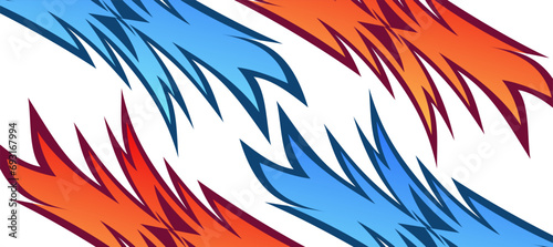 red blue flames racing car livery decal sticker background