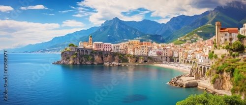 fascinating atrani: scenic landscape of amalfi coast's charming town photo