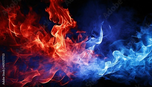 red and blue fire