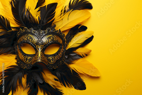 gold venetian mask isolated on a background