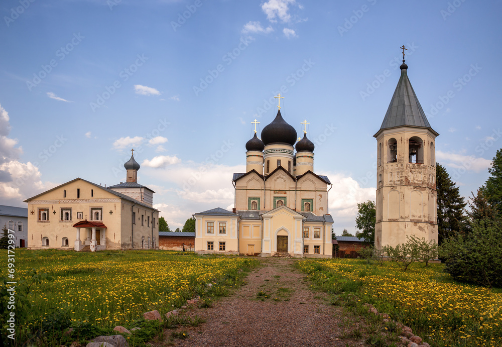 Ancient Zelenetsky Trinity Monastery in the Leningrad region, Russia