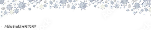 White snowflakes in different shapes and forms. Snowflakes, snow background.