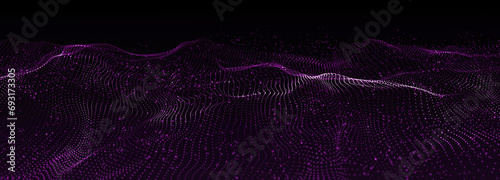 Network points and connection lines. Technology background. Science background. 3D rendering.