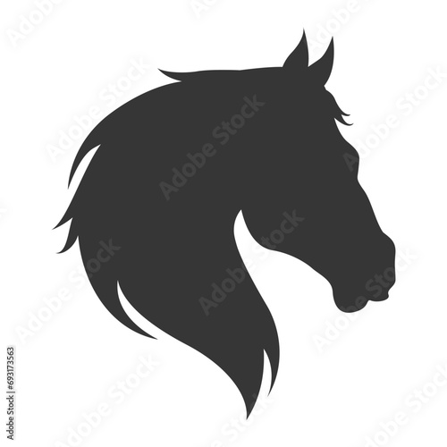Vector silhouette of horse head
