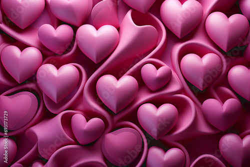 Rendered 3d Hearts Images front view