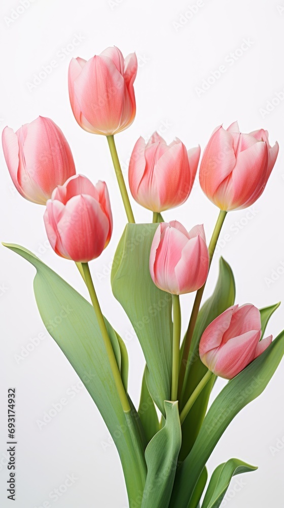 Bouquet of tulips isolated on a white background, concept of spring and women's holiday March 8, birthday Bouquet of tulips isolated on a white background, concept of spring and women's holiday March 8, birthday