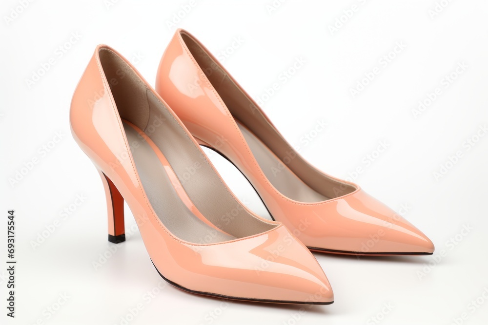 Women's casual low-heeled shoes in soft peach color Women's casual low-heeled shoes in soft peach color