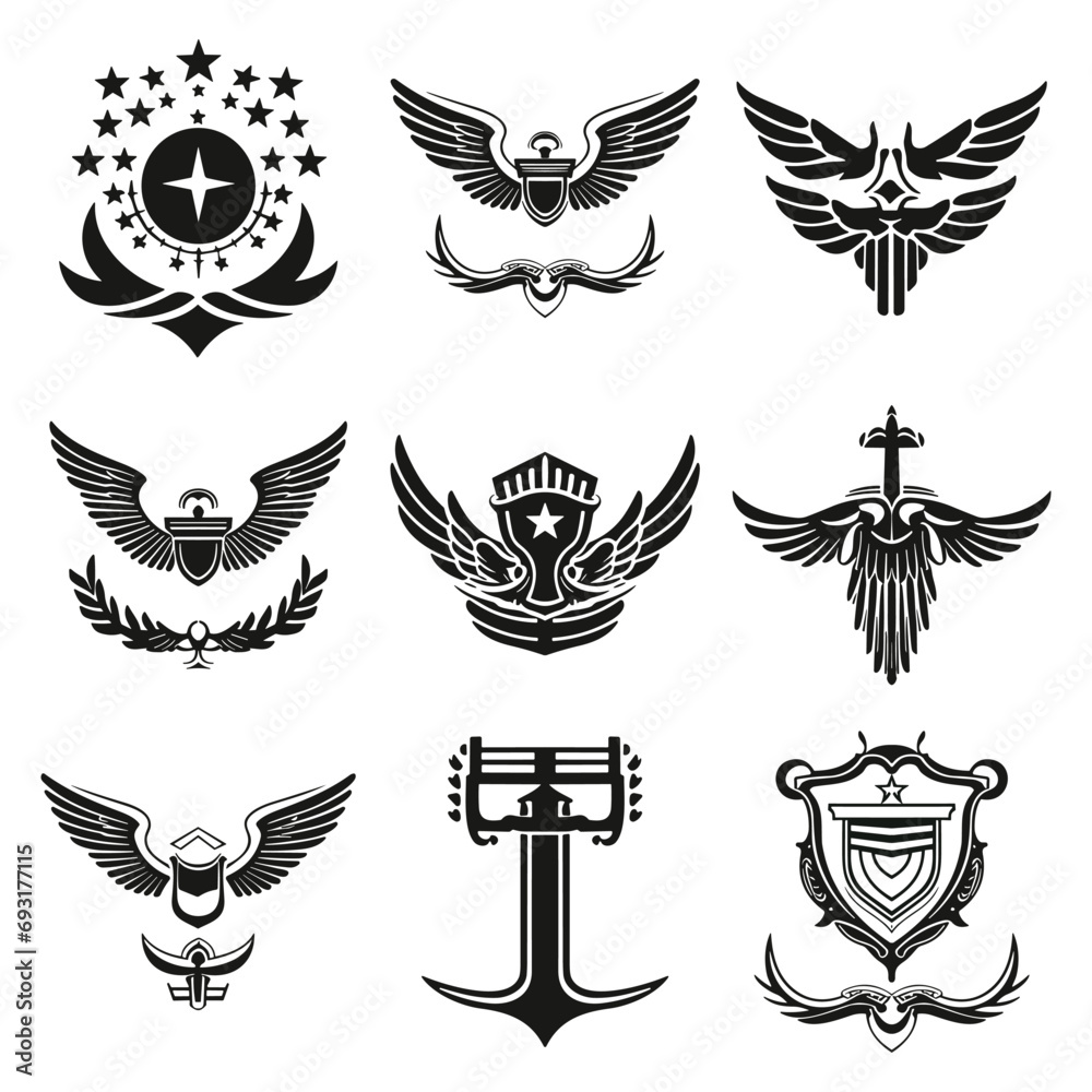 heraldic coat of arms with wings heraldic coat of arms with wings