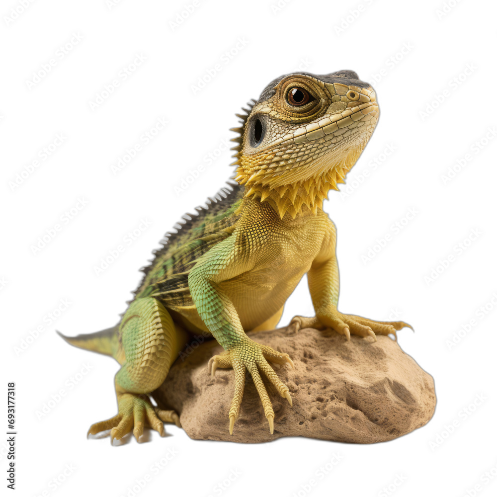 Obraz premium A Detailed Close-Up of a Lizard on a Rock