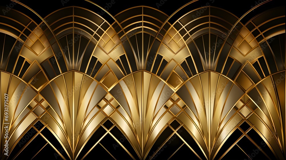 Glamorous Gold Art Deco Pattern Background Glamorous Gold Art Deco Pattern Background