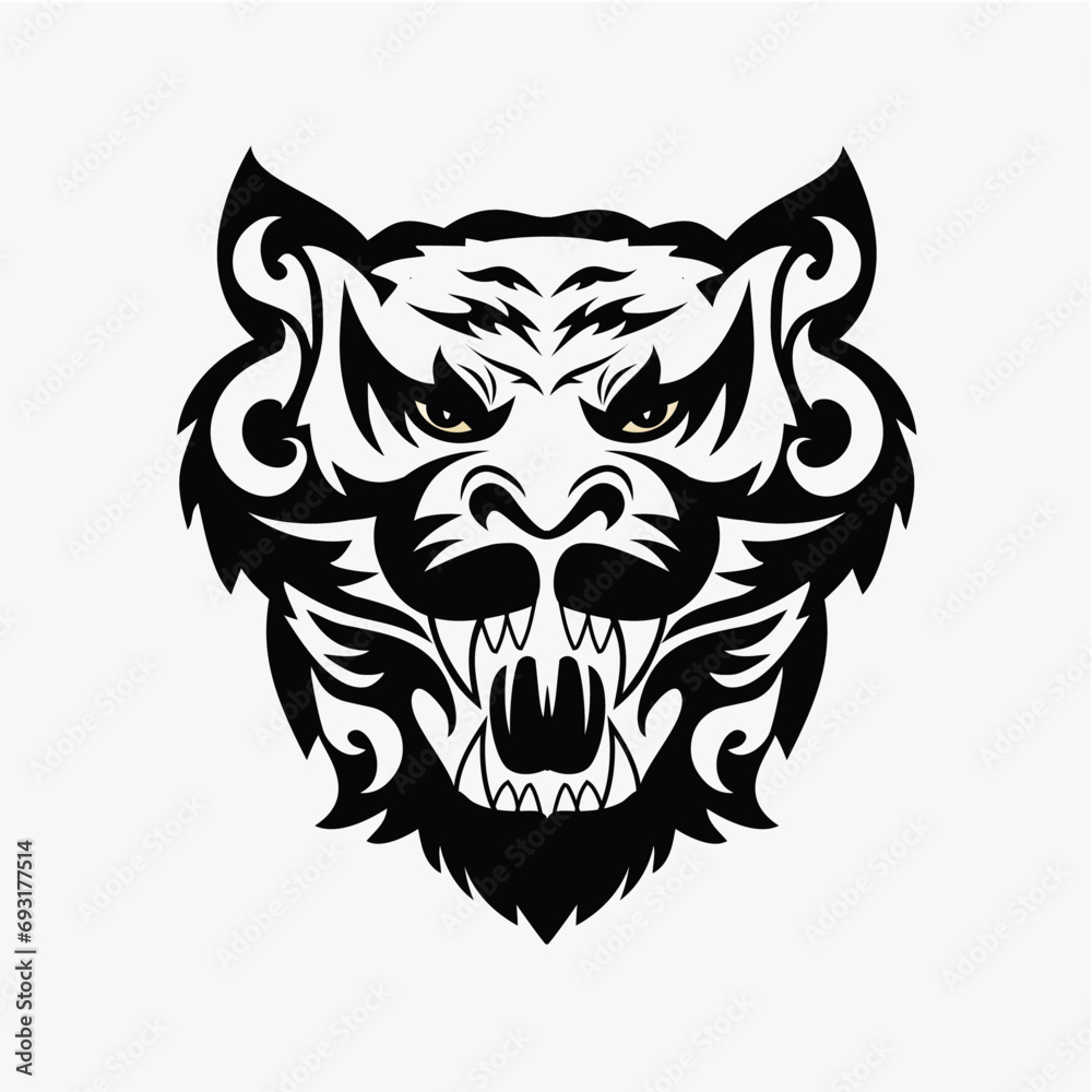 Fototapeta premium Beast head tattoo vector