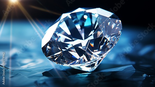 closeup of a shiny diamond