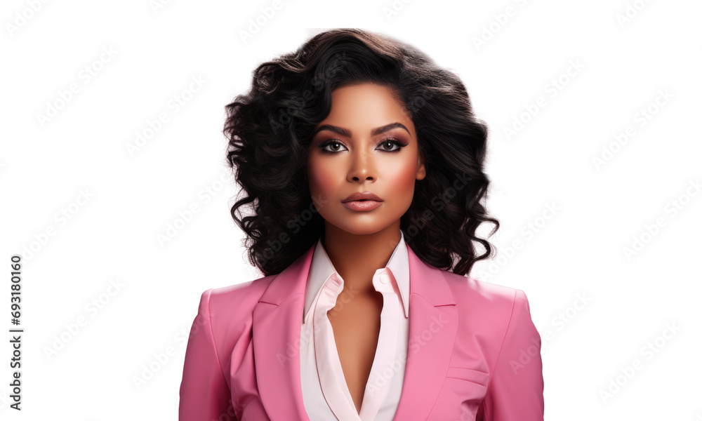 Beautiful female african american business woman CEO in a suit, isolated on transparent background Beautiful female african american business woman CEO in a suit, isolated on transparent background