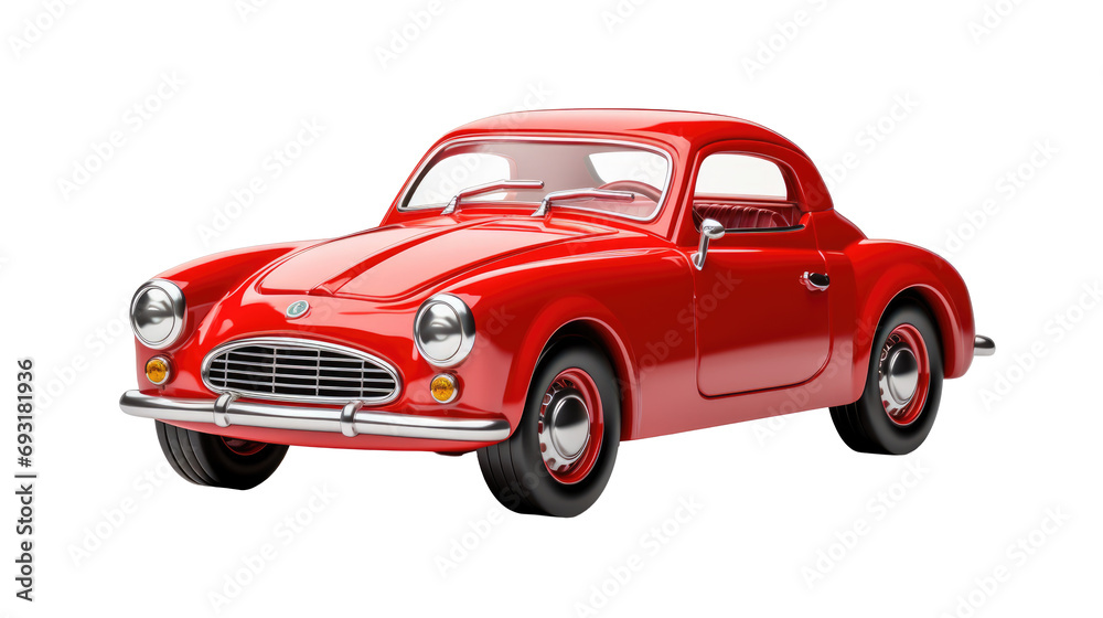red retro car isolated on transparent