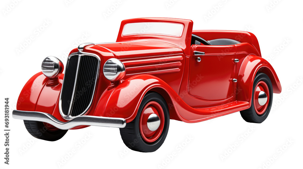 red retro car isolated on transparent