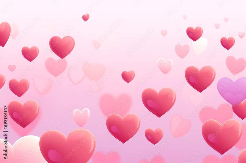 Pink hearts on pink background with blank space for writing. Valentine's Day design.