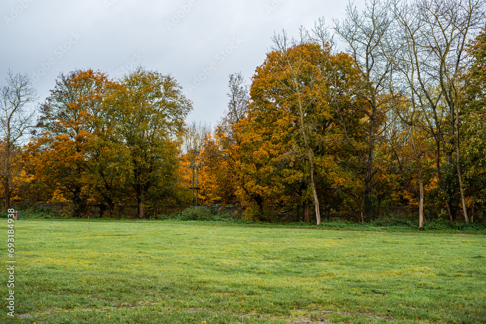 Naklejka premium Beautiful public park during autumn in England