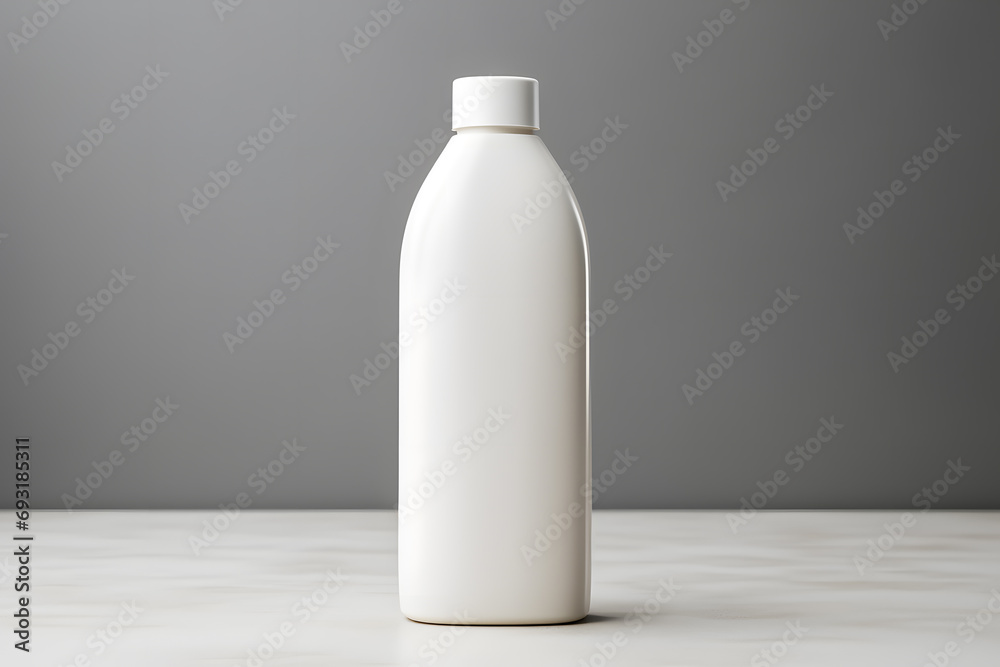 White empty shampoo bottle mock up in modern bathroom interior White empty shampoo bottle mock up in modern bathroom interior