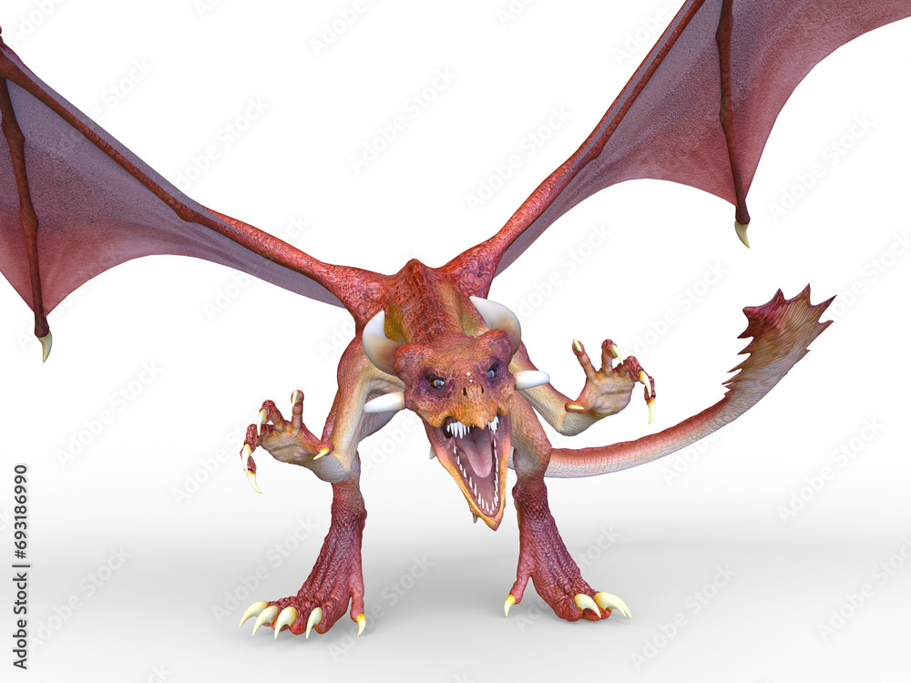 Naklejka premium ドラゴン 3DCG レンダリング