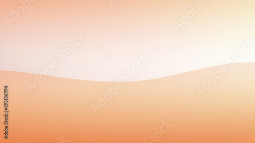 Abstract pastel orange and beige minimalist gradient background. Trendy peach fuzz color backdrop with delicate waves. © Iryna
