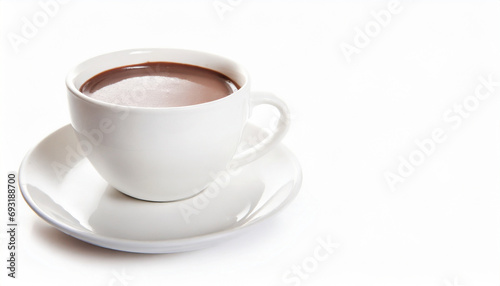 mug of hot chocolate or coffee isolated on white background