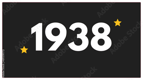 Vintage 1938 birthday, Made in 1938 Limited Edition, born in 1938 birthday design. 3d rendering flip board year 1938.