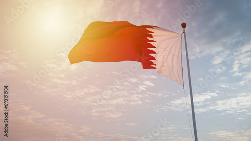 National flag of State of Qatar. photo