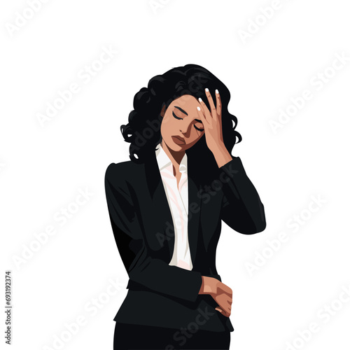 Frustated woman business woman flat vector design photo